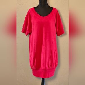 [EXPRESS] Red Sweater Dress ♡ Cuffed  Sleeve Scoop Neckline《L》